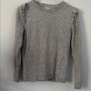 J. Crew Gray Ruffled Long Sleeve Hoodie